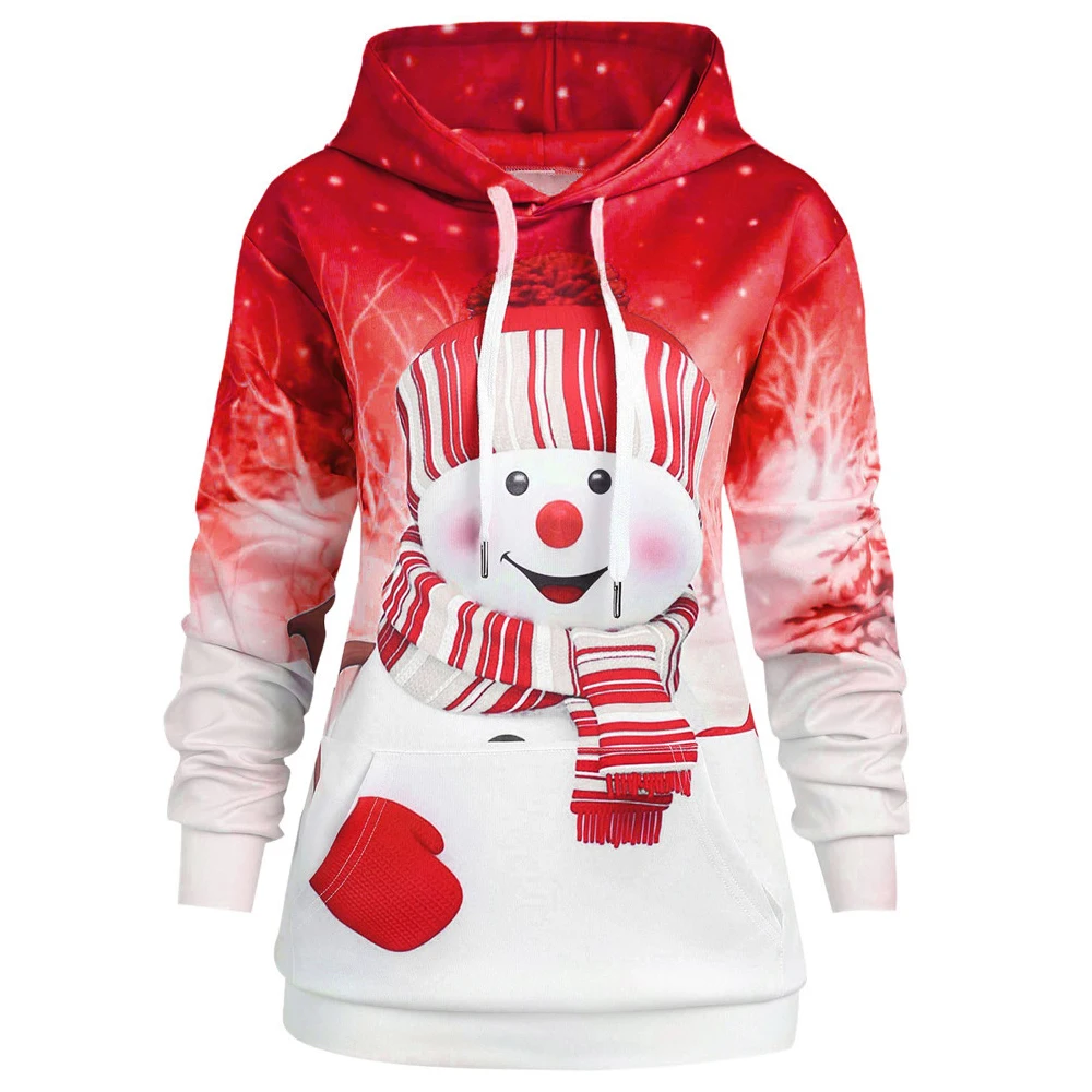 

Christmas Hoodies for Women Sweatshirts Xmas Snowman Printing Gradient Printed Winter Casual Regular Hooded Sweatshirt