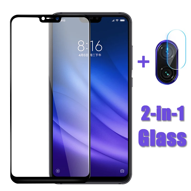 2 в 1 закаленное стекло для камеры xiaomi 8 lite Защитная пленка 9 se стеклянная экрана mi