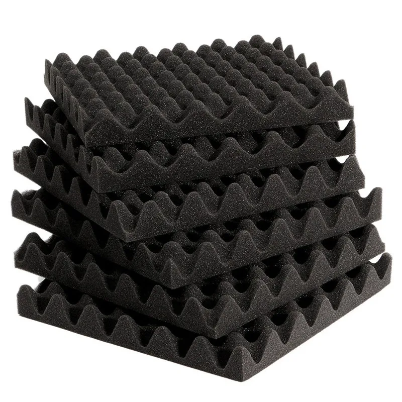 

6pcs/Set Egg Crate Soundproof Foam Panels Sound Absorbent Insulation Foam Acoustic Panel Noise Absorption File for KTV Audio