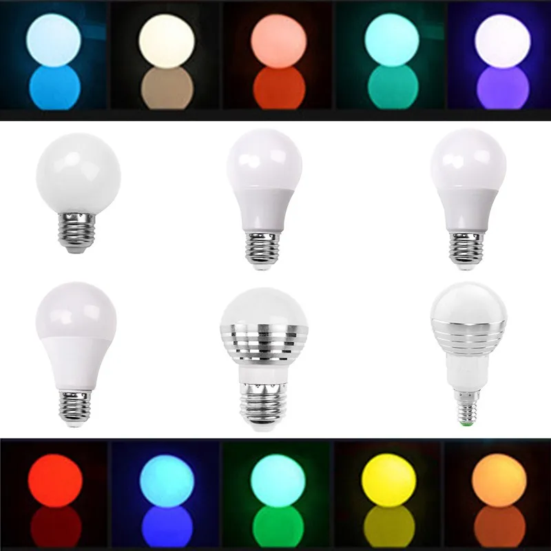 Светодиодная RGB лампа 3 Вт 5 10 15 E27 220 В|Светодиодные лампы и трубки| |