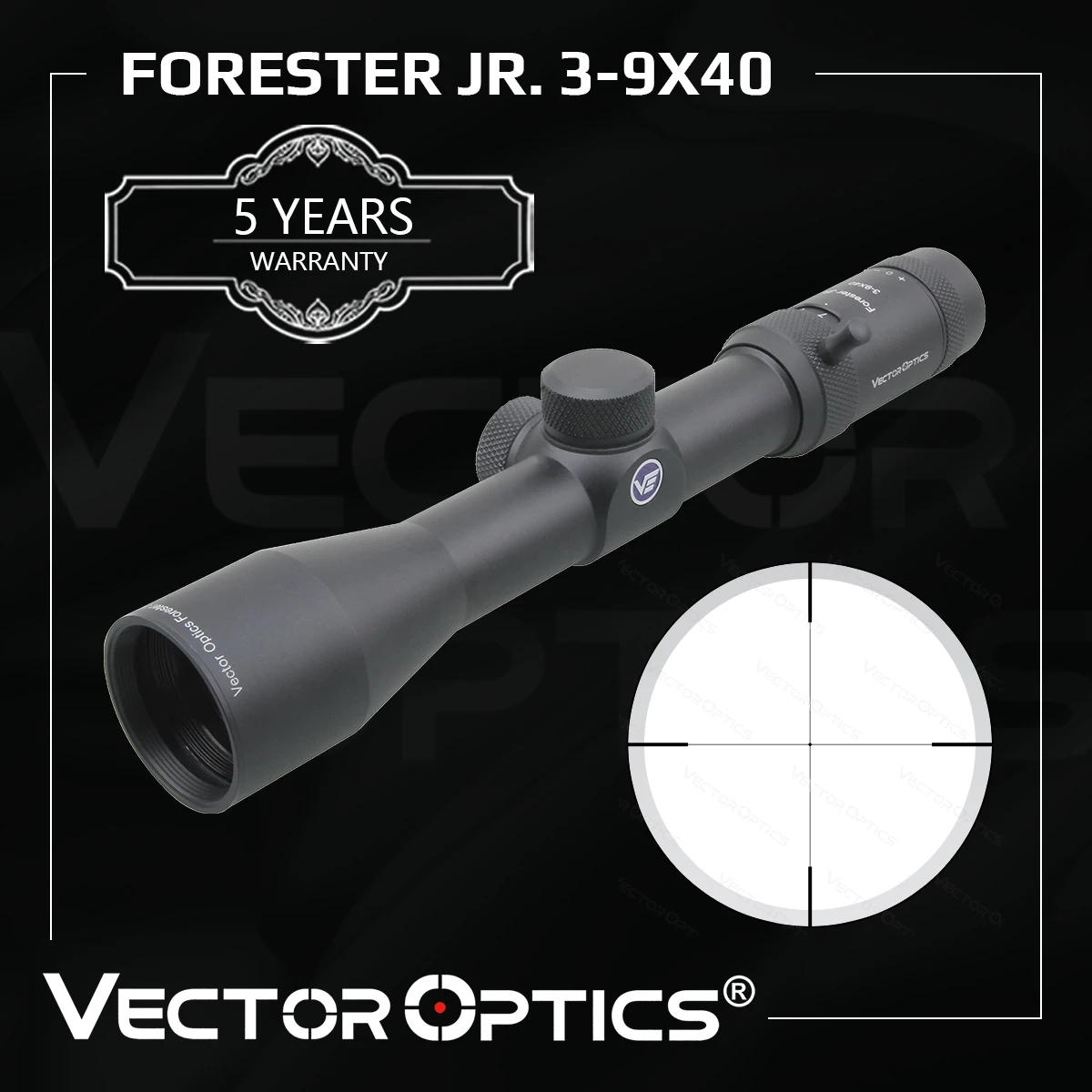 Векторная оптика Forester JR. Прицел 3-9x40 с регулировкой MOA 1/4 и функцией возврата к нулю