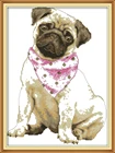 Набор для вышивки крестиком с рисунком собаки и красного шарфа Аида 14ct 11ct холсты стежков ручной работы