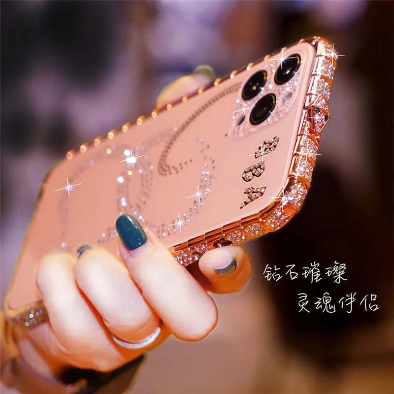 

Блестящий металлический бампер, Алмазный чехол для телефона iPhone 12 11 Pro Max, чехлы со стразами, металлический чехол для iPhone 12 11 Pro 12 11, чехлы