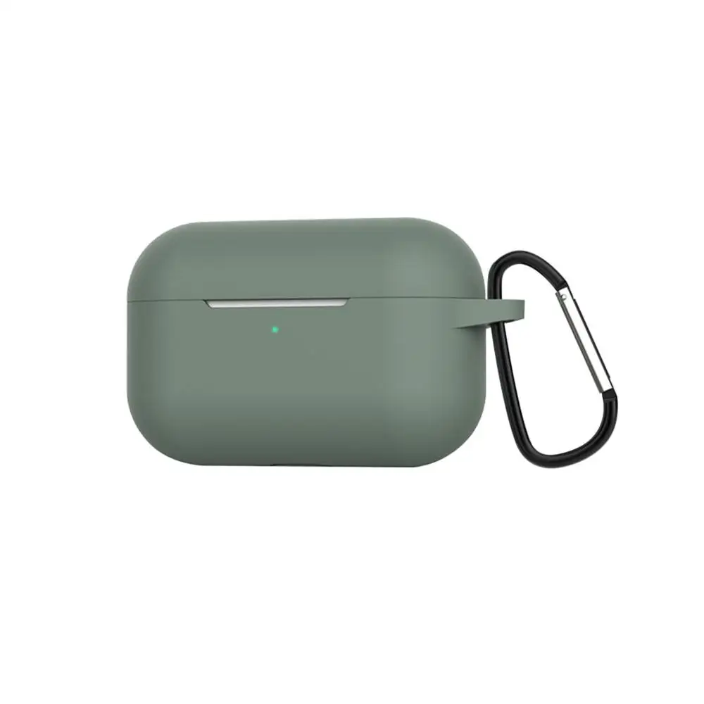 Силиконовый чехол Защитный чехол для Apple Airpods pro TWS blutooth наушники мягкий Air pods pro защитный чехол s крюк для наушников - Цвет: Green with sling