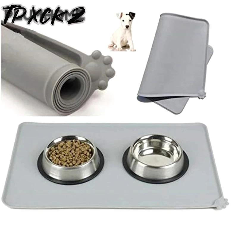 

Hot Sale Waterproof Pet Mat For Dog Cat Pet Food Pad Pet Bowl Drinking Mat Easy Washing Silicone Dog Feeding Placemat