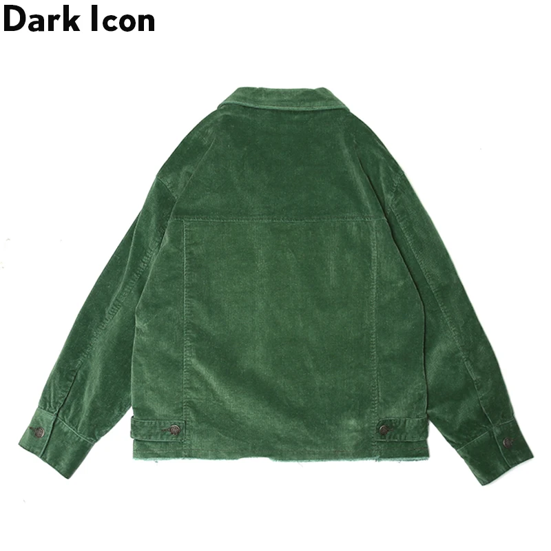 Темный значок Вельветовая куртка мужская с отложным воротником простая 2019