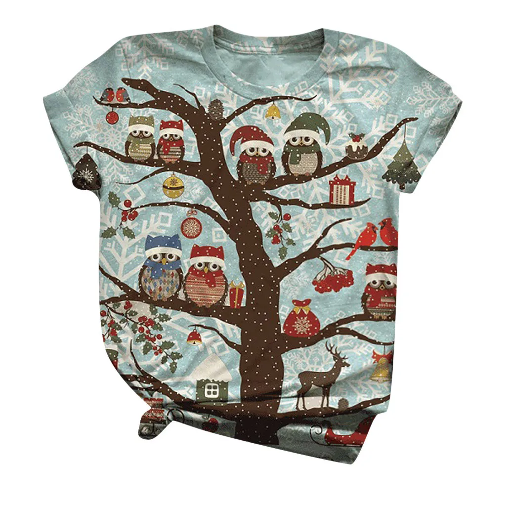 

Harajuku Graphic T Shirts Woman Tshirts Plus Size Women Short Sleeve Christmas Printed O-neck Tops Tee T-shirt T-shirty Damskie