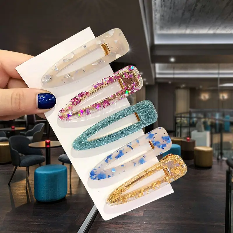 Новые модные детские шпильки для волос девочек блестящие полые капли