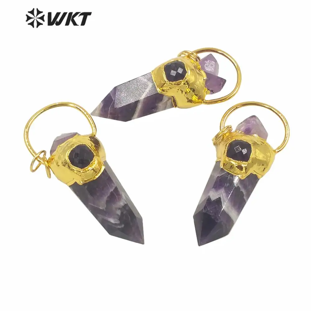 WT-P1580 Великолепный золотой гальванический кулон А-метист Уникальный из