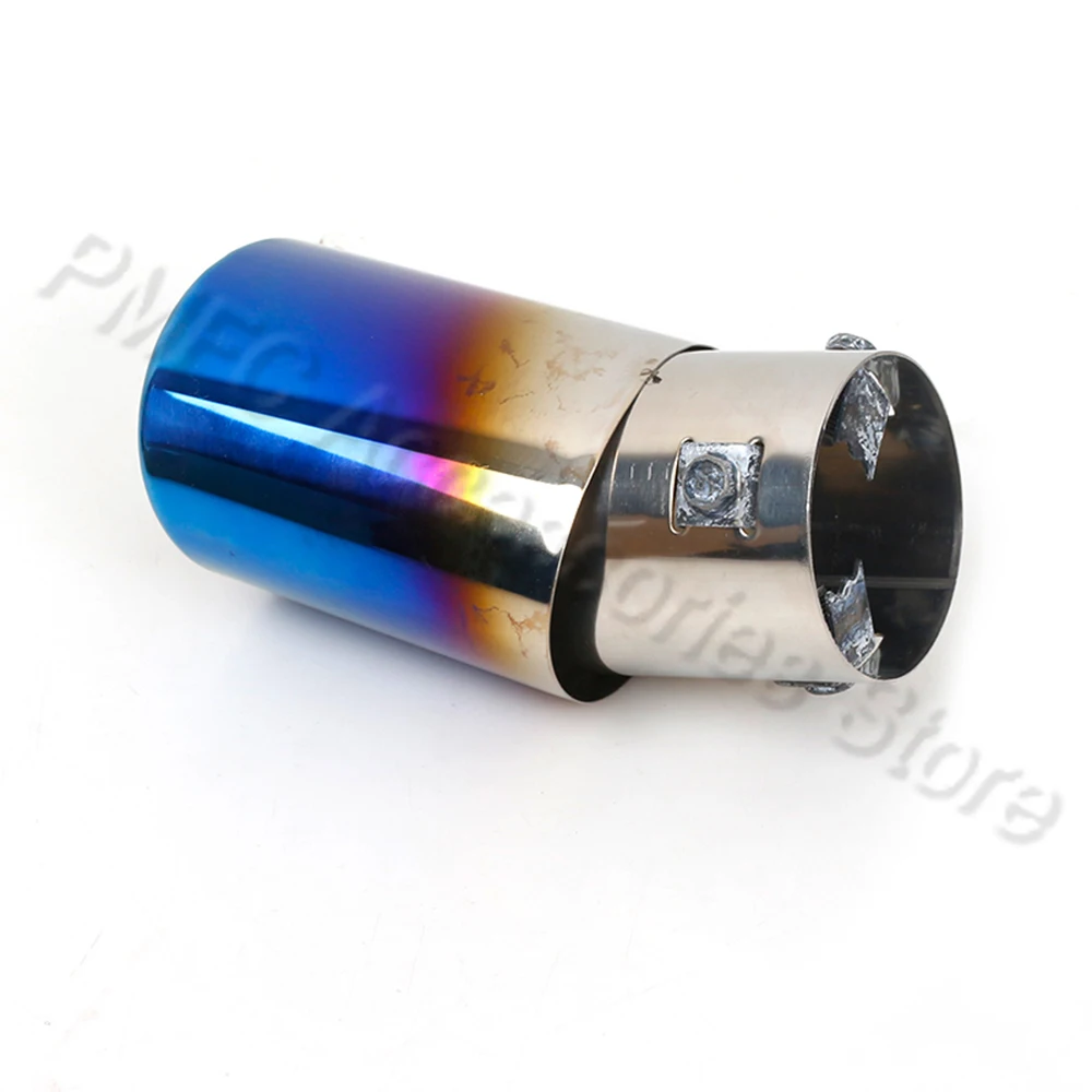Автомобильная задняя труба PMFC жареная синяя выхлопная из нержавеющей стали