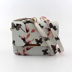 Luxury Women Bags Design Small Satchel Women bag Flower Butterfly Printed PU Leather Shoulder Bag Retro Crossbody Bag #30