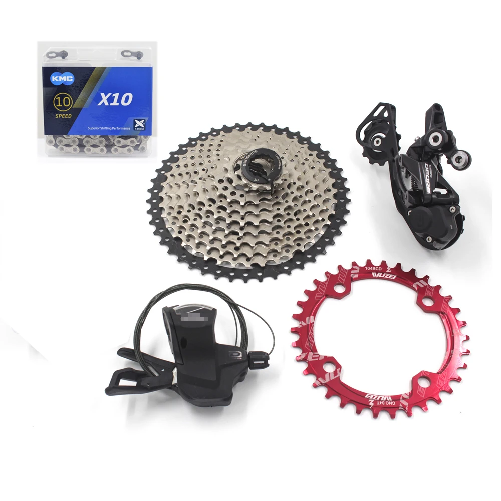 SHIMANO DEORE M6000 1X10S велосипедные переключатели 42T 46T 50T SUNSHINE кассеты+ цепное кольцо+ KMC X10 цепь MTB велосипед группа