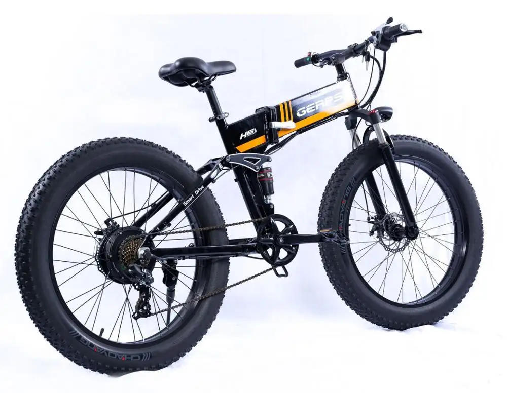 Verkaufen Elektrische Schnee E-Bike 2 Räder Elektrische Fahrräder 4,0 Fett Reifen 26 Zoll 48V 500W Leistungsstarke Berg Falten Elektrische Fahrrad