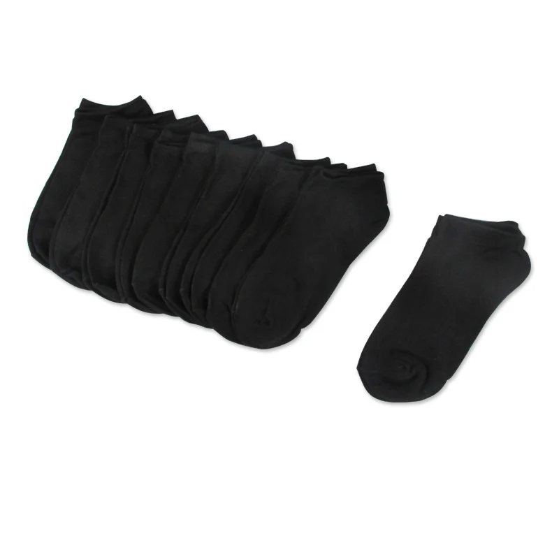 Женские дышащие спортивные носки 10 пар однотонные удобные короткие до щиколотки