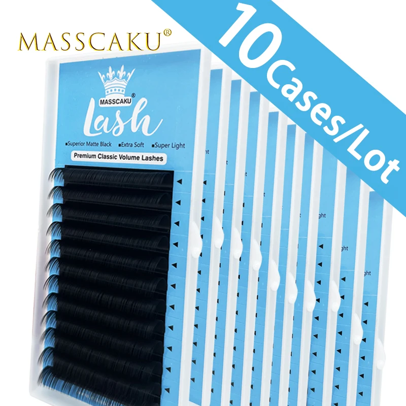 

10cases/lot MASSCAKU sell 12 lines lovely silk faux mink individual eyelash extension korea pbt very beautiful eyelash extension