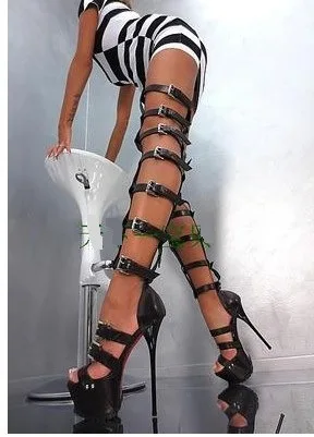 

Black Suede rivet sexy fashion over the knee open toe boots high top boots