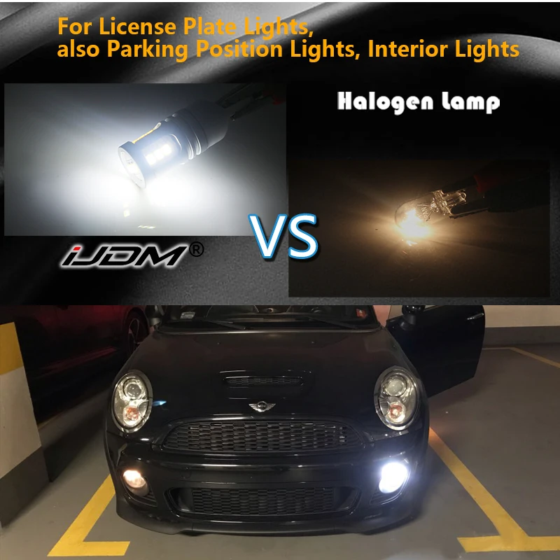 iJDM White W5W LED Lights Error Free Canbus 12V-32V 168 T10 LED For BMW mini Cooper F54 F55 F56 R52 R53 R55 R56 Parking Lights images - 6