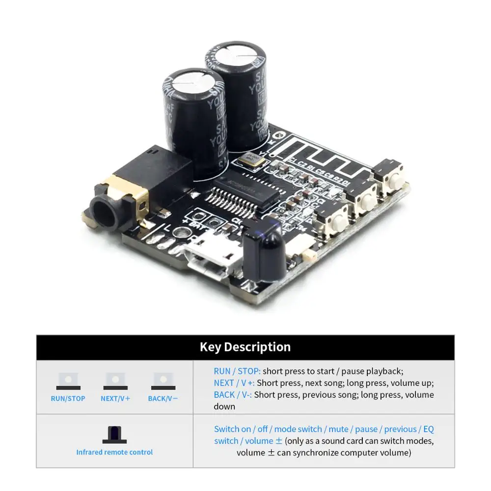 VHM 314 V3.0 Bluetooth аудио приемник плата 5 0 mp3 декодер не допускающий потерь с режимом EQ и