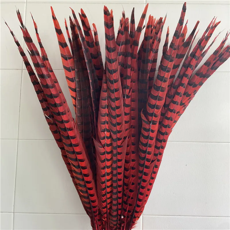 100 unids/lote de plumas de fais&aacute;n natural, 70-80cm/28-32 pulgadas, bailarinas para el hogar, manualidades de decoraci&oacute;n de joyas, plumas-0
