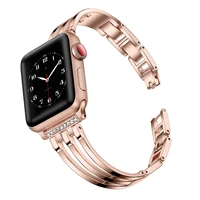 for apple watch band ladies strap 6 5 se 4 3 42 44 38mm 40mm luxury diamond stainless steel bracelet metal for iwatch series 6se
