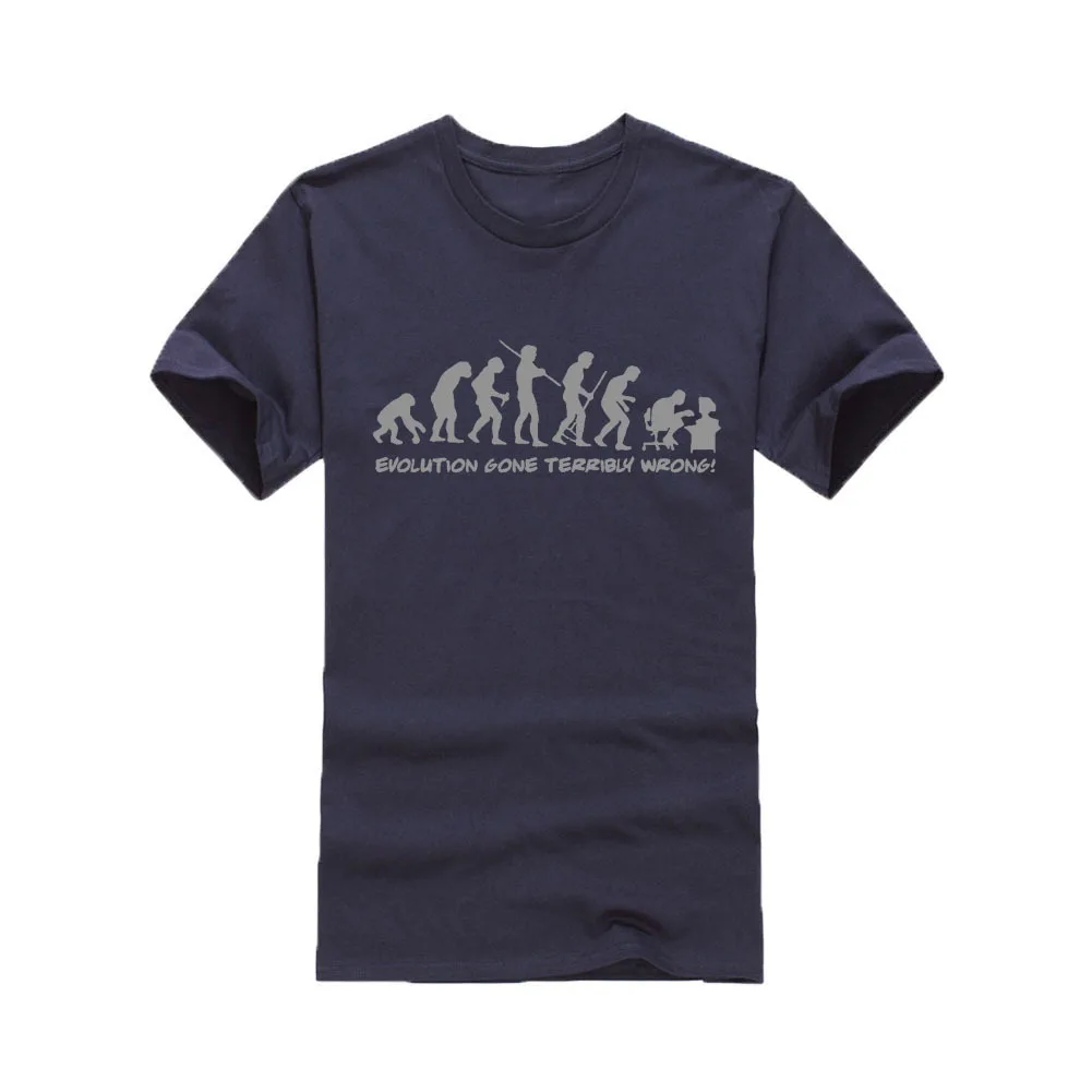 

21 Men's Short-Sleeved Shirt Ancient Ape Man Evolution Printing Youth Leisure Sports T-shirt