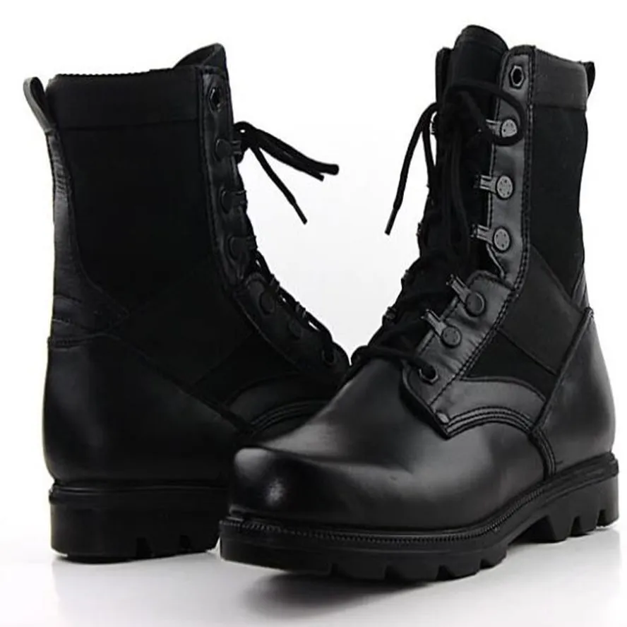 Мужские армейские ботинки со шнуровкой черные дышащие боевые военная Уличная