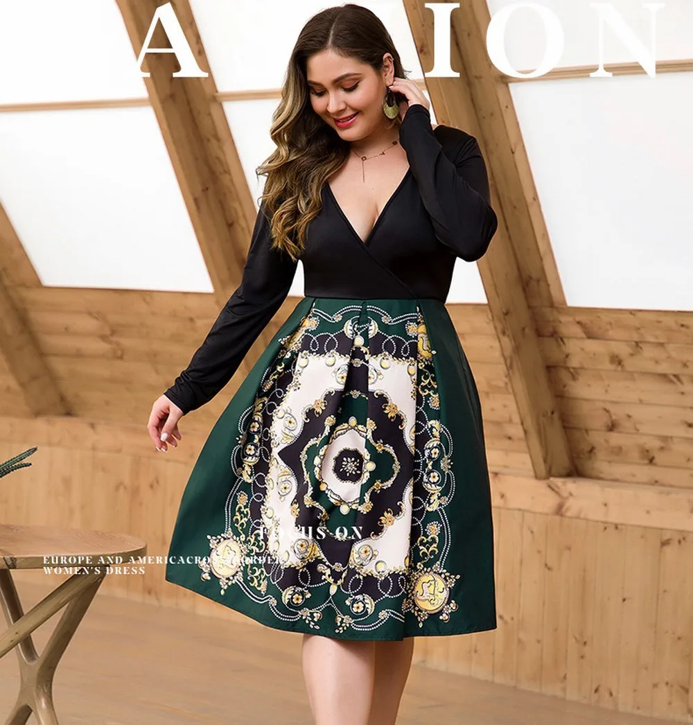 Женское винтажное платье элегантное вечернее с длинным рукавом Повседневное