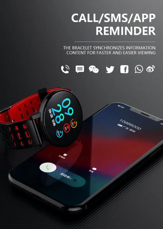 

T3 Bluetooth Smart Watch Heart Rate Oxygen Blood Pressure Sport Fitness Tracker