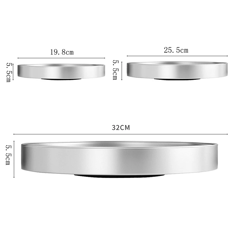 

Kitchen Storage Tray Stainless Steel Space Saving Organizer Jewelry Round Shape Multifunctional Bathroom Silver Storage Rack