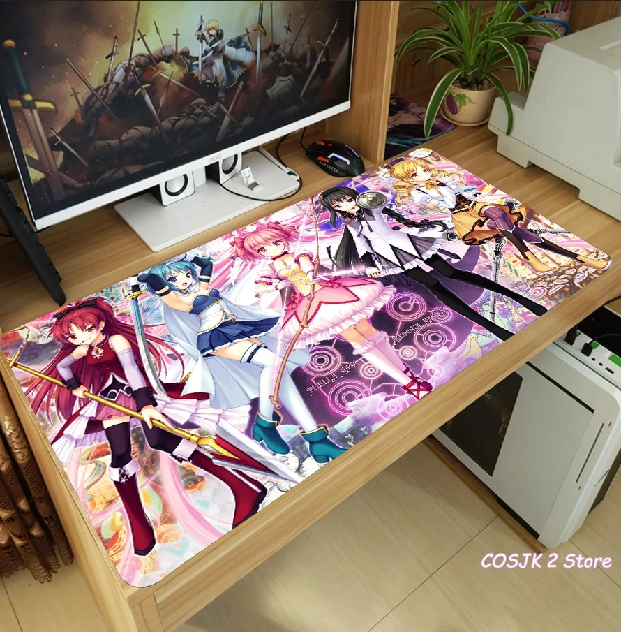 

Милый большой коврик для мыши в стиле аниме Puella Magi Madoka Magica, для ноутбука, ПК, игрового компьютера, настольного компьютера, клавиатуры, плотны...