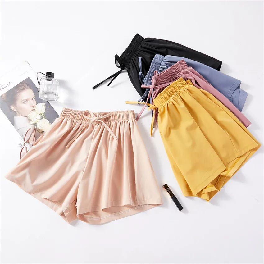 Шорты женские летние шифоновые с эластичным поясом широкие большого размера |