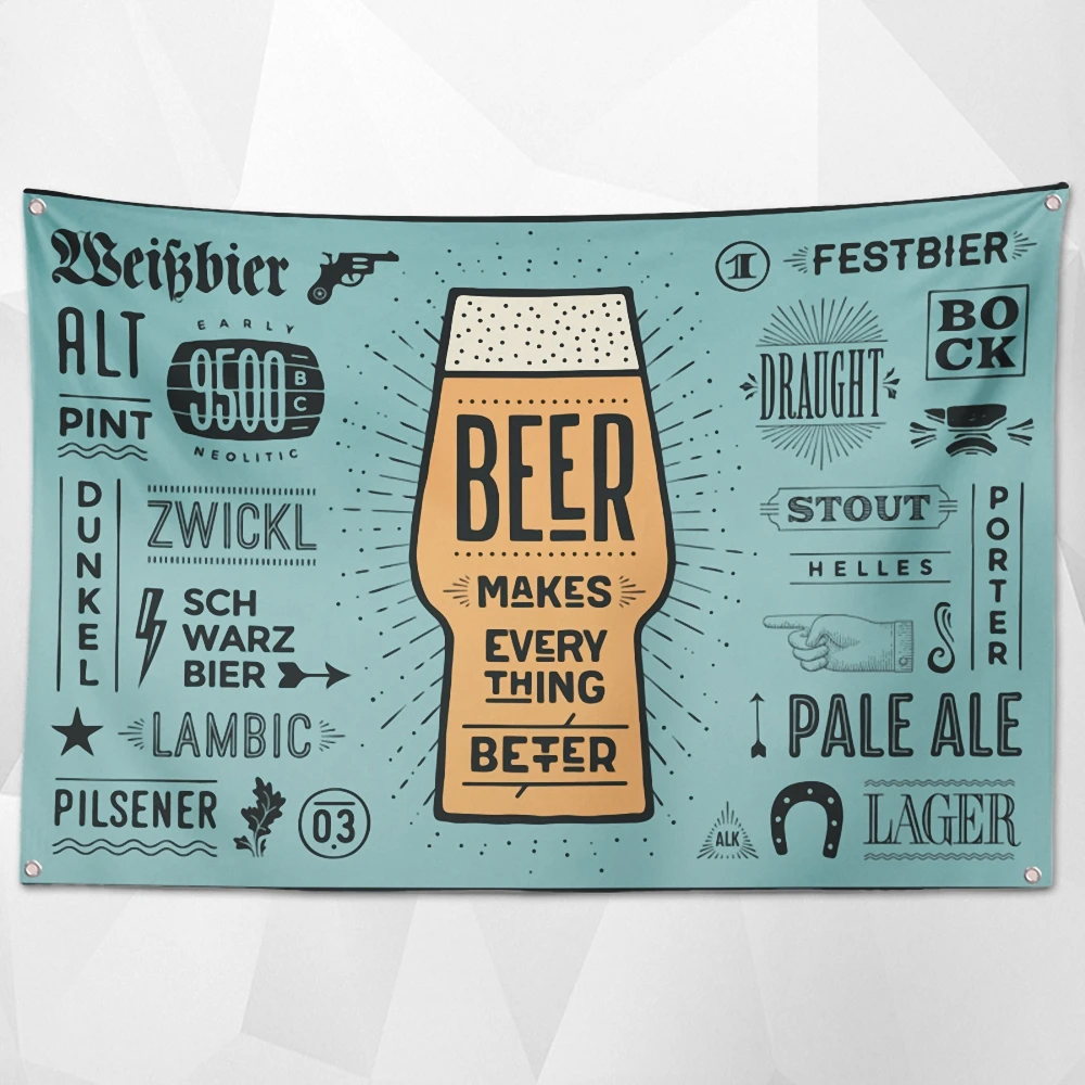 

Vintage Beer Festival Banner Wall Hanging Bar Wine Cellar Cafe Parties Decoration Beerfest Poster Tapestry Painting Wall Sticker