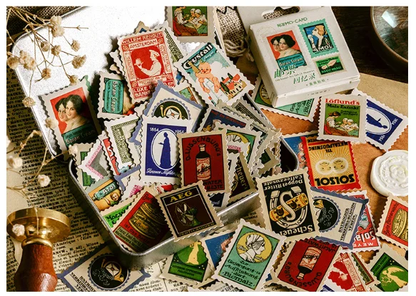 46 шт./кор. винтажные штампы наклейки для детей в стиле ретро и школы | Канцтовары