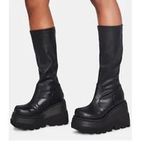 35 43 shoes woman plus size large size long boots boots womens luxury designer chunky heel platform black