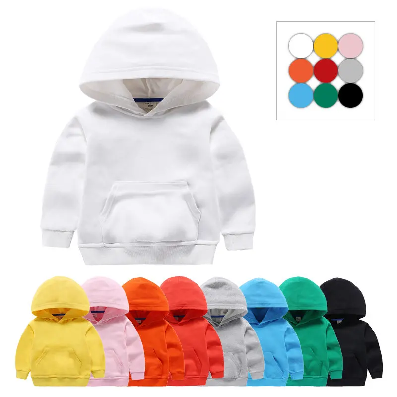 Fashion Children Sports Hoodies Pure Color Toddler Girls Sweatshirt Spring Cotton White Tops for Baby Boys|Толстовки и кофты для