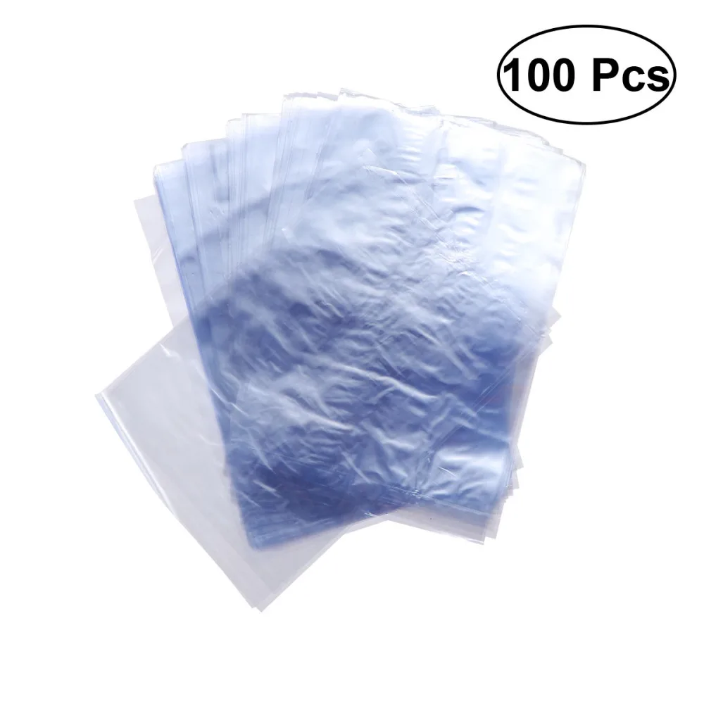 

100 PCS PVC Shrink Wrap Bags Plastic Film Shrink Wrapping Bags For Soaps Bottles Bath Bombs Packaging Gift Baskets 2020