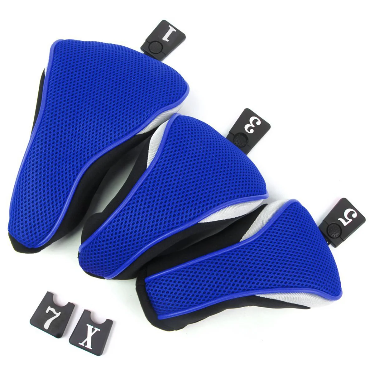 

3pcs Washable Strechy Headcover Protective Cover Case Set No. 1 3 5 (Blue)