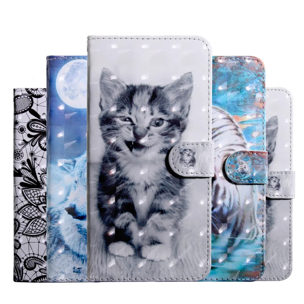 

3D Painting Flip Case For LG K61 K51 K51S K41S K40S K50 K40 K30 Q70 Q60 Stylo 5 4 Cover PU Wallet Leather Case Protective Cover