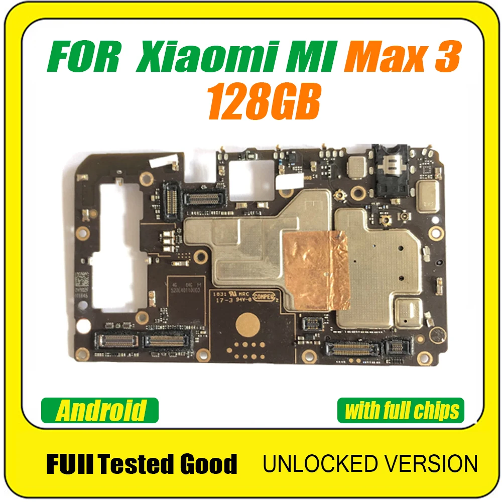 Материнская плата для Xiaomi MI Max 3 оригинальная чистая сменная
