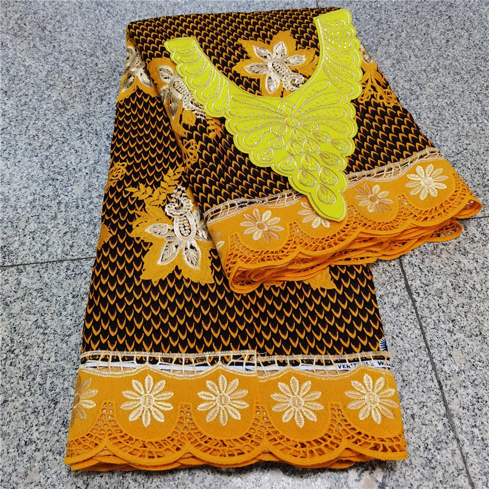 

wax lace matching consage black color wax african real wax veritable wax for patchwork sewing by 6yards/lot