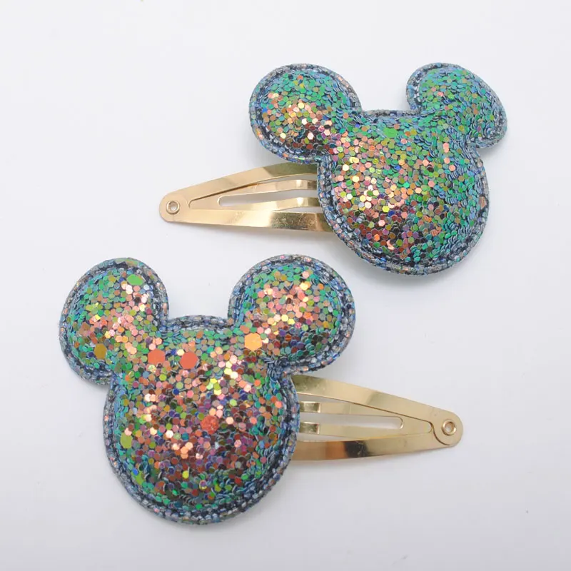6 шт./компл. для маленьких девочек блестящие ушей МИККИ Мауса Заколки волос
