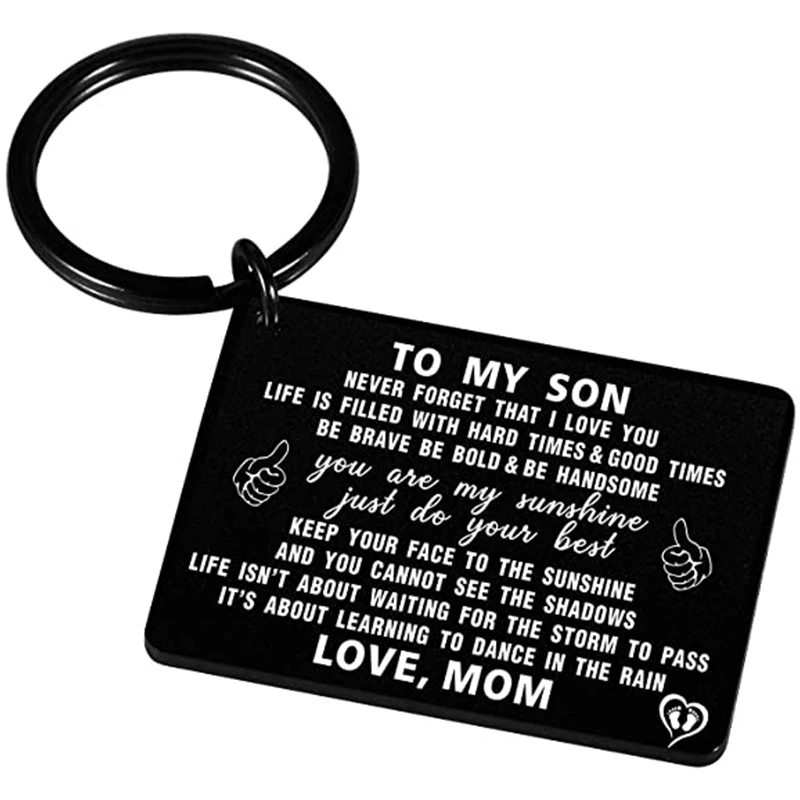 

Inspirational Keychain Engraved Never Forget That I Love You To My Son From Mom Dad Key Chains Birthday Day Gifts Black Key Ring