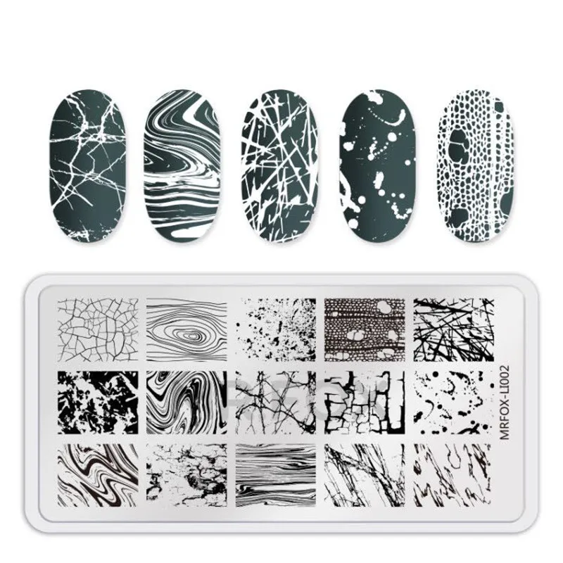 1PC Stamping Plates Geometric Lines Cute Animal Food Chinese Festive Style Image Stamping Stencil For Nail Polish Art