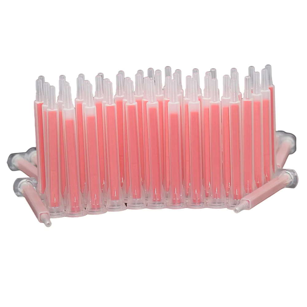 

250pcs Static Mixing Nozzle AB Glue Square Mixing Mouth Tube Set 83mm Plastic Dispensing Mixer Tube for 50ml Cartridges AB Glue