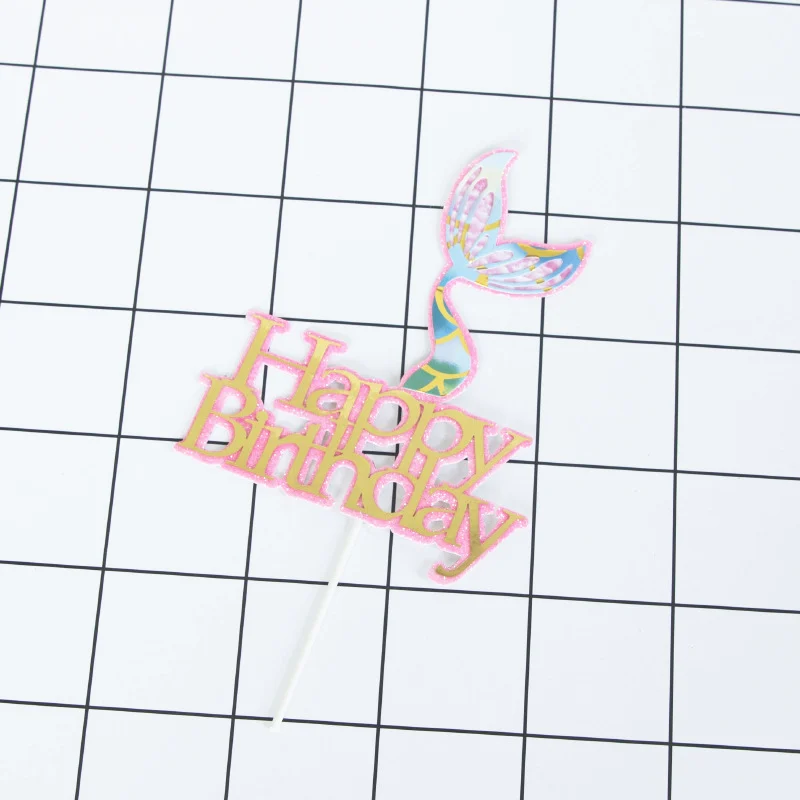 1 шт. лазерный розовый зеленый хвост русалки Морская звезда вода трава торты для