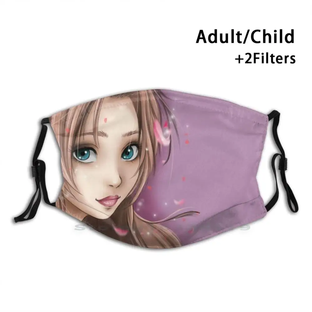 

Sakura печати многоразовый Pm2.5 фильтр DIY маска для лица с персонажами из аниме для девочек Фиолетовый Сакура вишня в цвету милый ветер