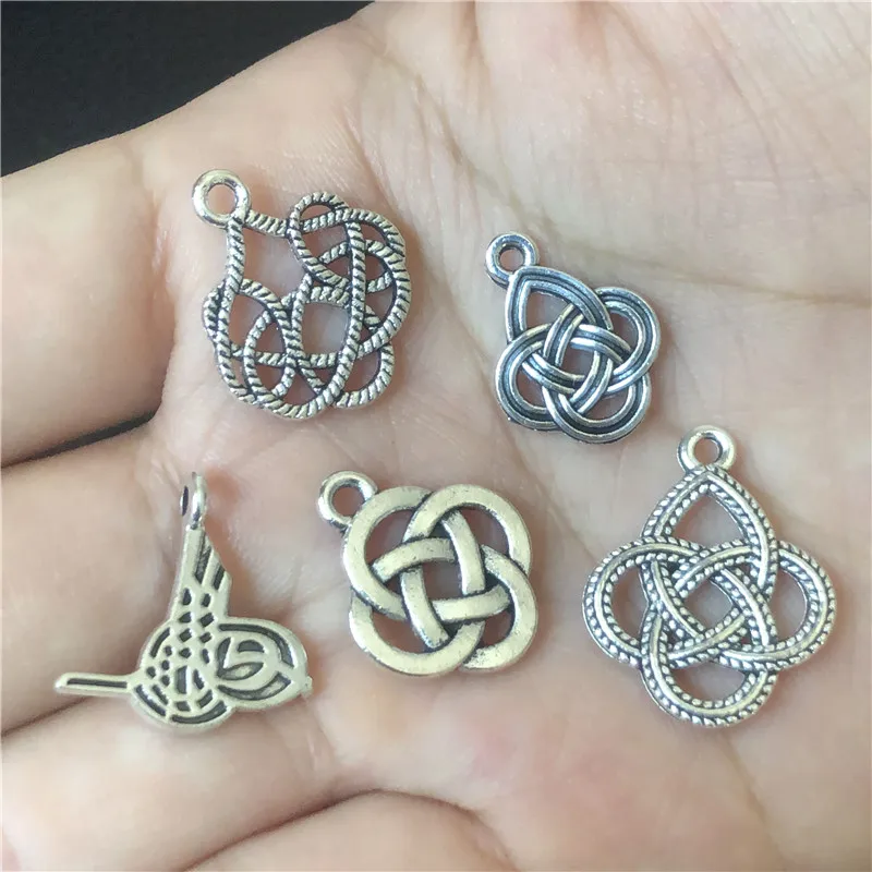 20 шт. турецкий китайский узел металлический кулон для изготовления ювелирных