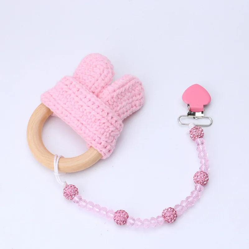 

New Baby Kid Crystal Dummy Pacifier Clip Teething Nipple Soother Holder Chain Pacifiers Leashes Dummy Clip Baby Feeding Dummies