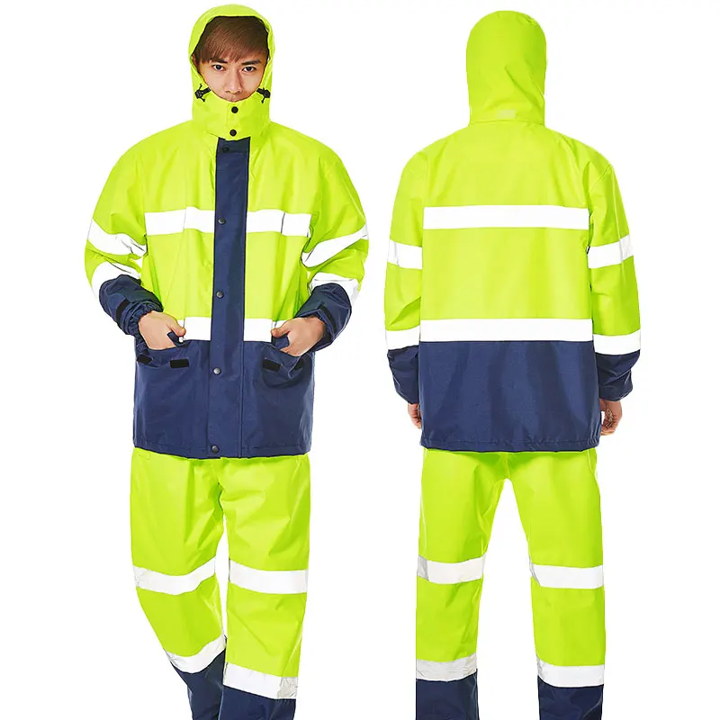 

Пончо, толстая полицейская рабочая одежда, мотоциклетный дождевик для женщин/мужчин, куртка и штаны, комплект для взрослых, непромокаемый д...