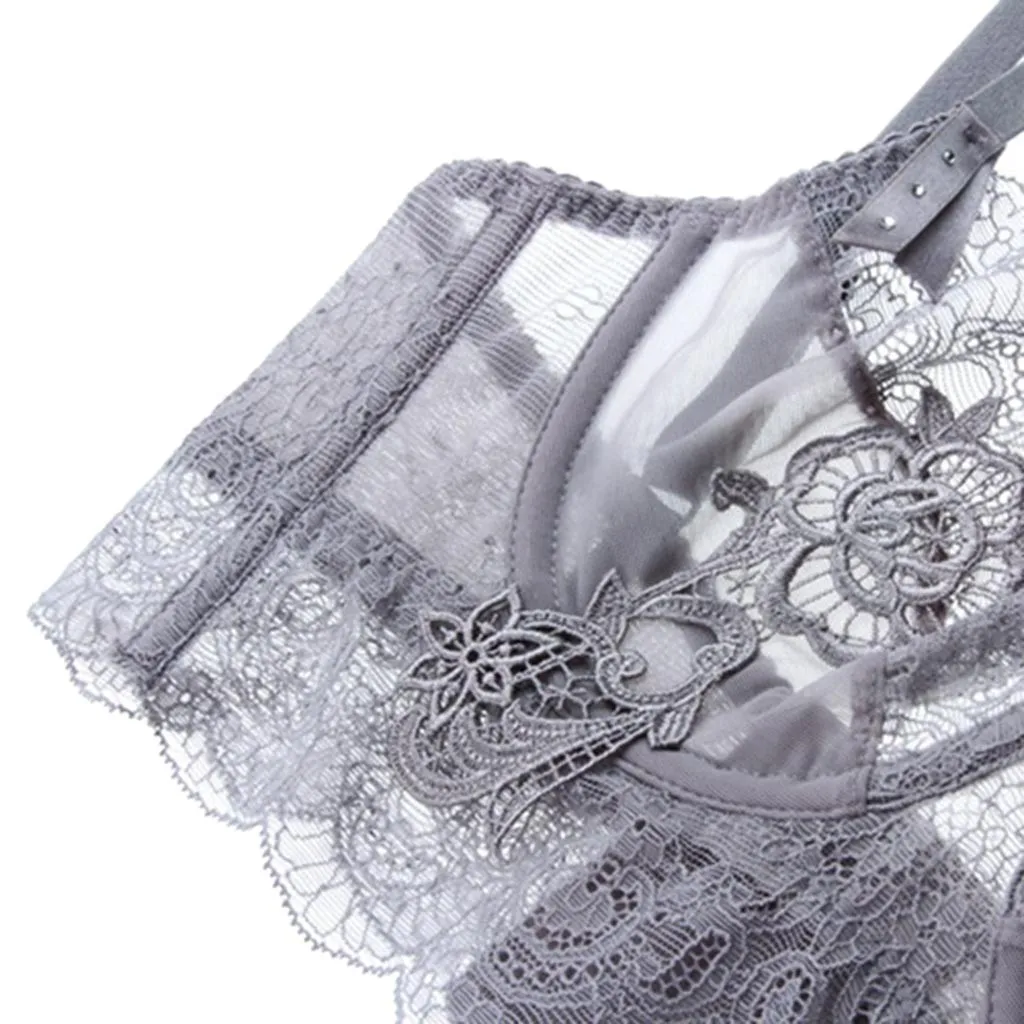 

Fashion Women Lace Splice Underwire Bra Underpant Briefs Lingerie Underwear Set Ladies Thong Underwear Set Nightwear